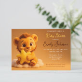 Baby Shower Invitation – Little Lion & Star セーブザデート (スタンド正面)