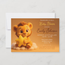 Baby Shower Invitation – Little Lion & Star セーブザデート