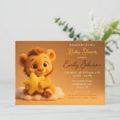 Baby Shower Invitation – Little Lion & Star 招待状 (スタンド正面)