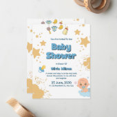 Baby Shower Invitation Neutral Beige Modern Style ノートカード (正面/裏面インサイチュ)