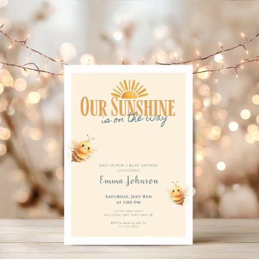 Baby Shower Invitation Our Sunshine