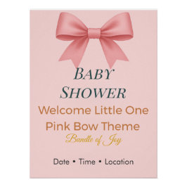 Baby Shower Invitation | Pink Bow | Bundle of Joy ポスター