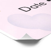 Baby Shower Invitation Pink Bow Joyful Beginnings  ポスター (コーナー)