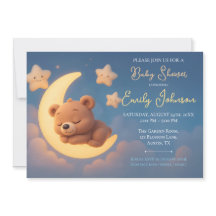 Baby Shower Invitation – Teddy Bear on the Moon