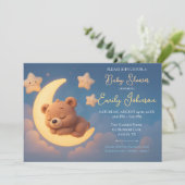 Baby Shower Invitation – Teddy Bear on the Moon 招待状 (スタンド正面)