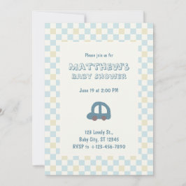 Baby Shower Invitation | Toy Car for Baby Boy 招待状