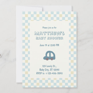 Baby Shower Invitation | Toy Car for Baby Boy 招待状