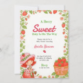 baby shower invitation with a Berry Sweet theme 招待状 (正面)