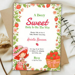 baby shower invitation with a Berry Sweet theme 招待状