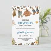 Baby shower invitation with a cowboy theme 招待状 (スタンド正面)