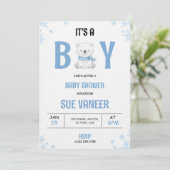 Baby shower invitation with a cute bear  招待状 (スタンド正面)