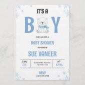 Baby shower invitation with a cute bear  招待状 (正面)