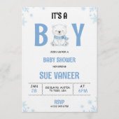 Baby shower invitation with a cute bear 招待状 (正面)