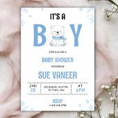 Baby shower invitation with a cute bear  招待状