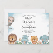 Baby Shower Invitation with Cute Watercolor Jungle シーズンカード (正面)