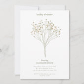 Baby Shower Invitation with Delicate Floral Art 招待状 (正面)