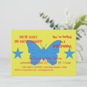 Baby Shower Invitation with Flag of Bady Bassit 招待状 (スタンド正面)