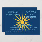 Baby Shower Invitation with Flag of Macedonia 招待状 (正面/裏面)