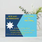Baby Shower Invitation with Flag of Minnesota, USA 招待状 (スタンド正面)