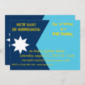 Baby Shower Invitation with Flag of Minnesota, USA 招待状 (正面/裏面)