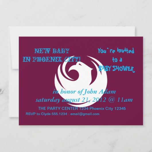 Baby Shower Invitation with Flag of Phoenix City 招待状 (正面)