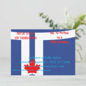 Baby Shower Invitation with Flag of Toronto 招待状 (スタンド正面)
