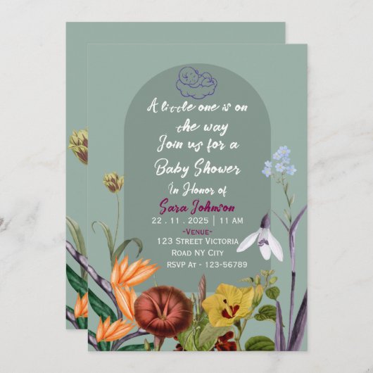 Baby Shower Invitations  招待状 (正面/裏面)