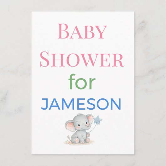 Baby Shower Invitations Enclosure Cards Signs | De エンクロージャーカード (正面)