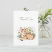 Baby shower invitations with an adorable  fawn. サンキューカード (スタンド正面)