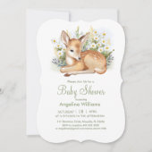 Baby shower invitations with an adorable  fawn. 招待状 (正面)