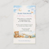 Baby Shower Invite | Teddy Bear Diaper Raffle エンクロージャーカード (正面)