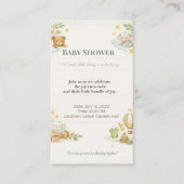 Baby Shower Invite | Teddy Bear & Elephant Card エンクロージャーカード (正面)