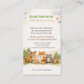 Baby Shower Invite | Woodland Diaper Raffle Card エンクロージャーカード (正面)