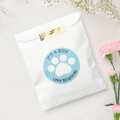 Baby Shower - It's a Boy - Paw Printテーマ フェイバーバッグ (封をした状態)