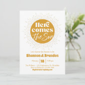 Baby Shower、It's a Boy、Sun、レトロ 招待状 (スタンド正面)