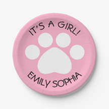 Baby Shower - It's a Girl - Paw Printテーマ