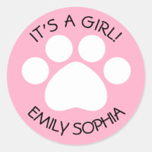 Baby Shower - It's a Girl - Paw Printテーマ