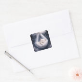 Baby Shower Kitten in a Tulle Hammock スクエアシール (封筒)