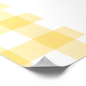 Baby Shower lemons gingham bow welcome ポスター (角)