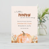 Baby Shower Little Pumpkin Fall Invitation 招待状 (スタンド正面)