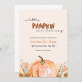 Baby Shower Little Pumpkin Fall Invitation 招待状 (正面/裏面)