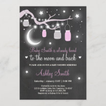 Baby Shower Love You to the Moon Shower girl pink