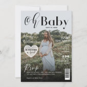 Baby Shower Magazineフォトカバー女の子 招待状 (正面)