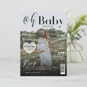 Baby Shower Magazineフォトカバー女の子 招待状 (スタンド正面)