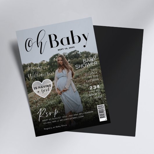 Baby Shower Magazineフォトカバー女の子 招待状