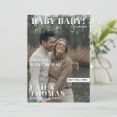 Baby Shower Magazine Cover Style Photos Modern 招待状 (スタンド正面)