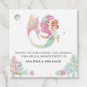 Baby Shower Mermaid Thank you フェイバータグ (正面)