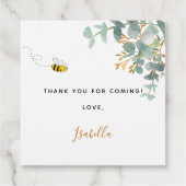 Baby Shower mom to bee eucaluptusスクリプト フェイバータグ (裏面)