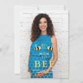 Baby Shower Mom to Bee Quote Bees Couple Photo 招待状 (正面)
