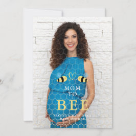 Baby Shower Mom to Bee Quote Bees Couple Photo 招待状